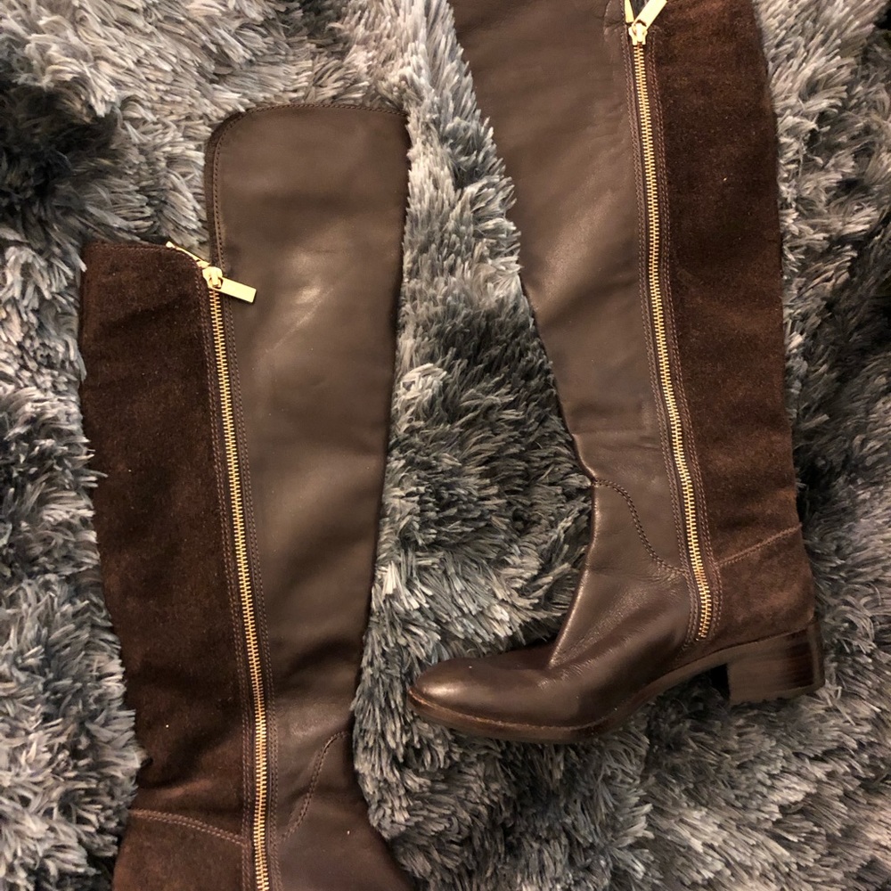 Michael Kors Dark Brown Tall Knee High Zip Up Heel Boots size 7.0 pre-owned - Picture 6 of 14